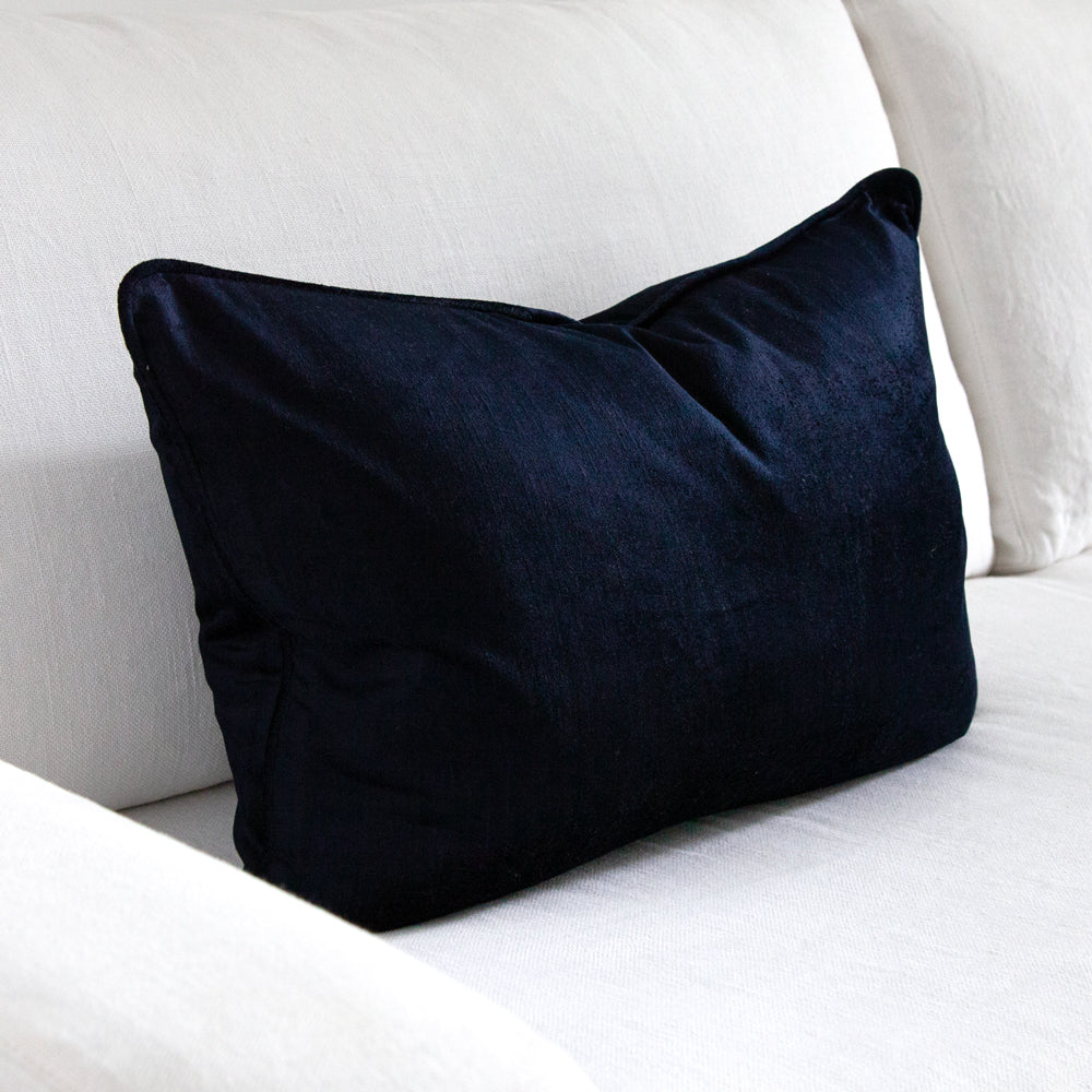dark navy blue velvet cushion