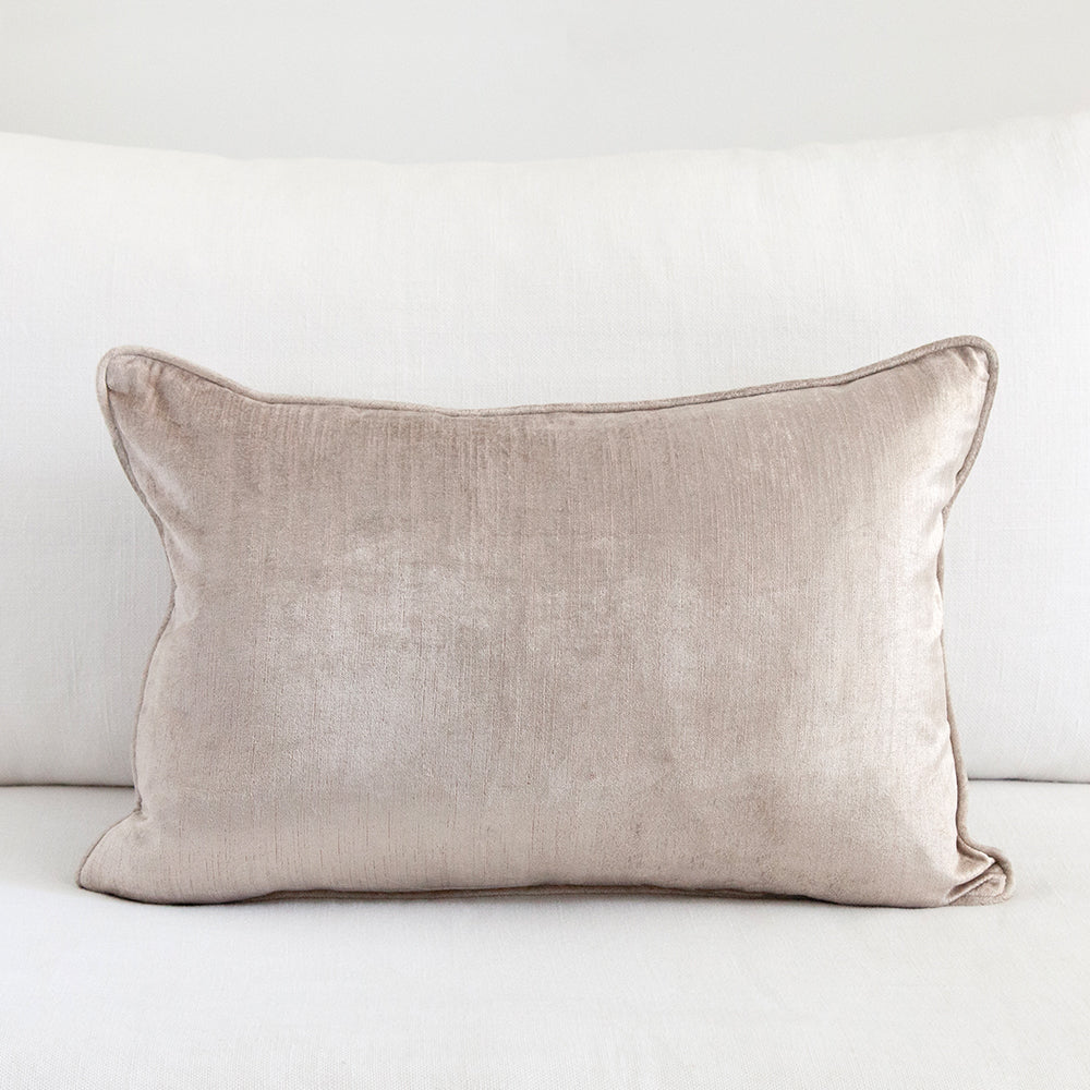 rectangular oyster velvet cushion