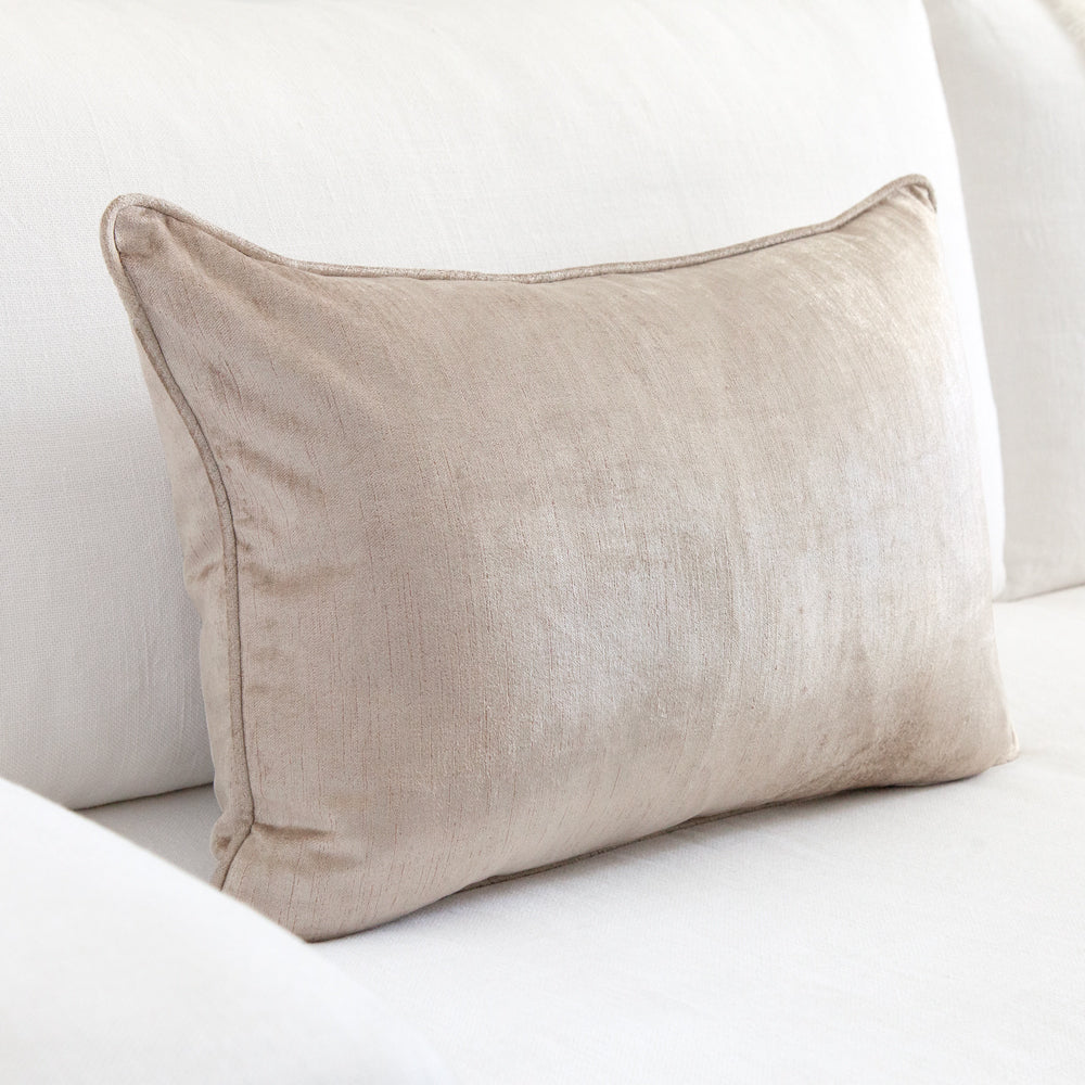 Oyster velvet cushion