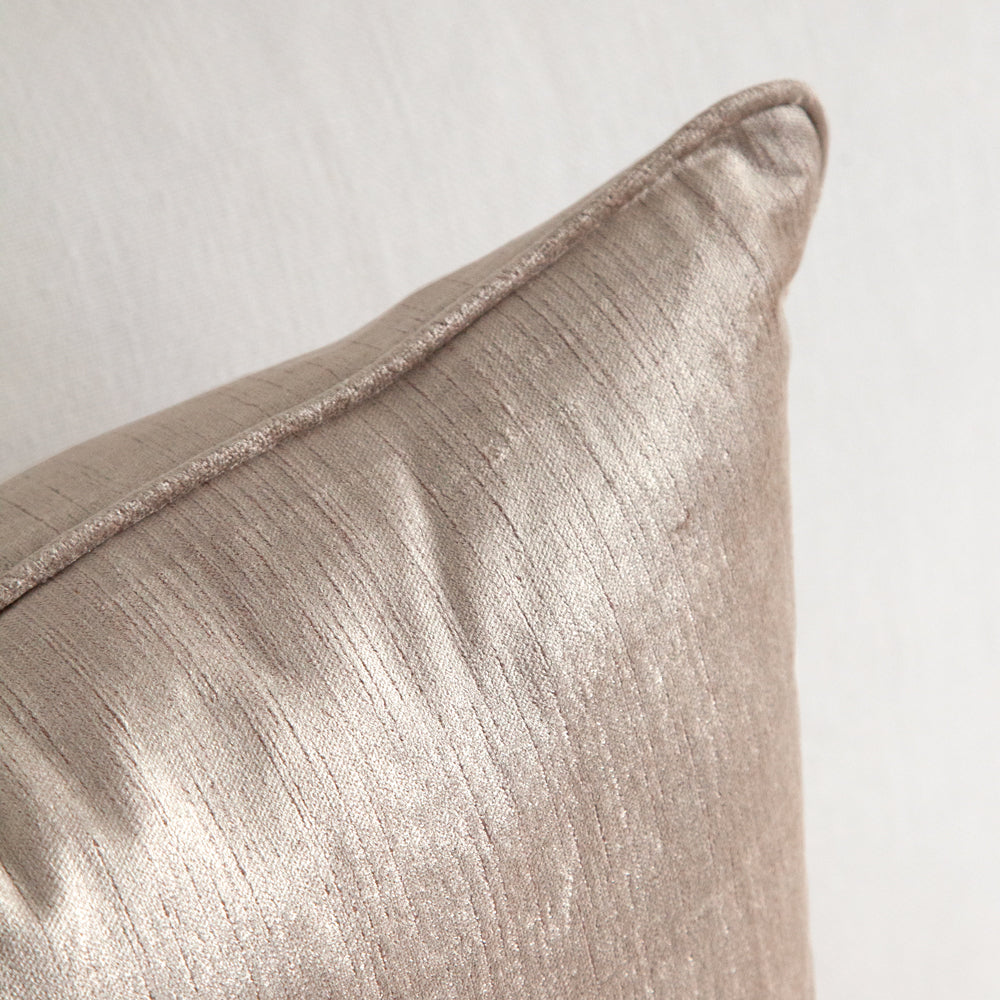 close up of square velvet cushion