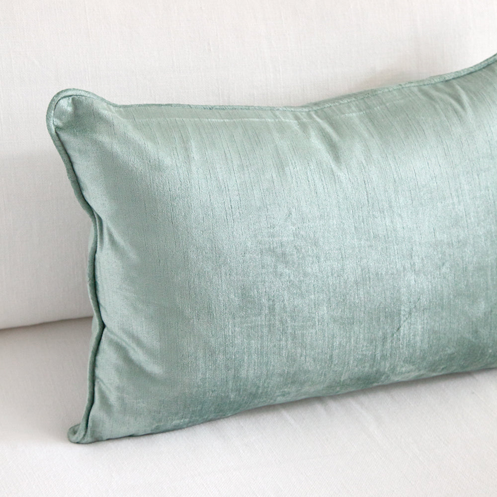 rectangular aqua blue green cushion