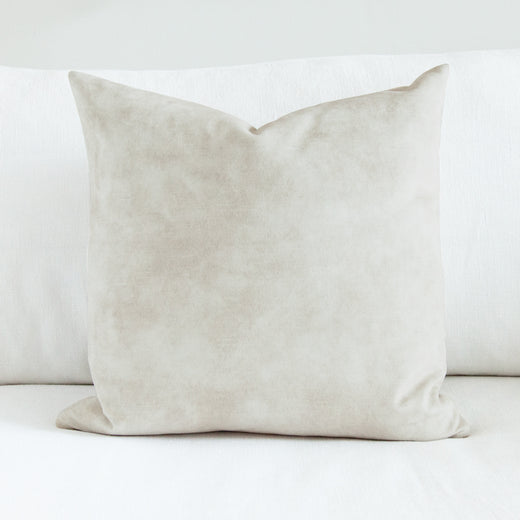 Square Ecru Velvet Cushion