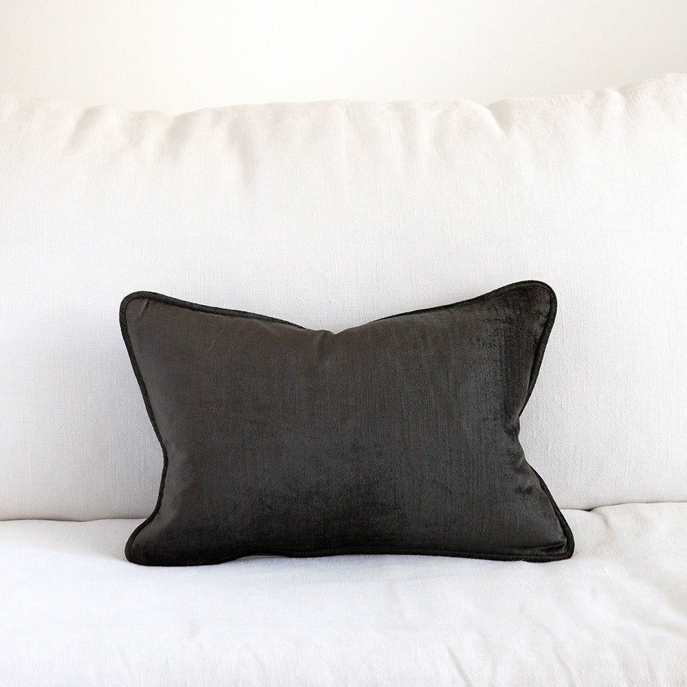 small black velvet cushion