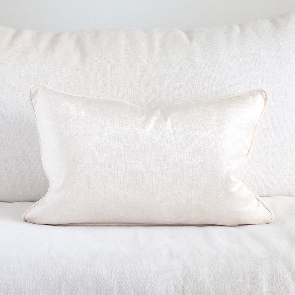 rectangle ivory velvet cushion