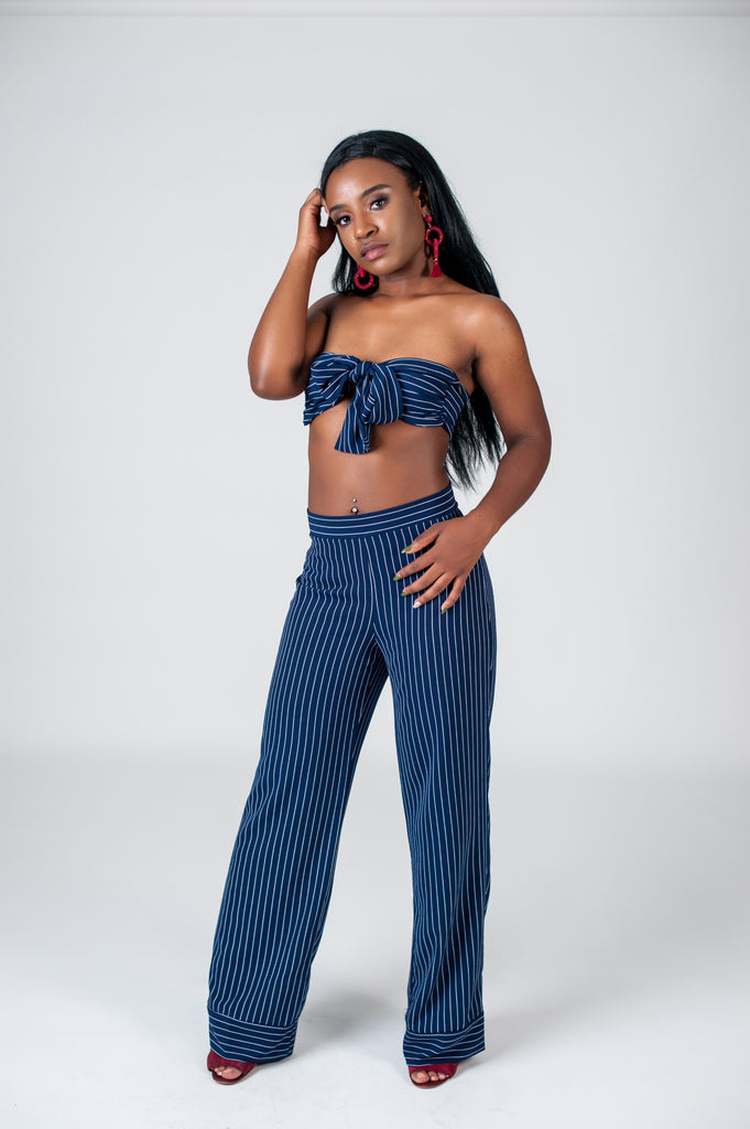 pinstripe high waisted pants