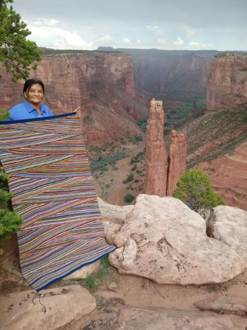 Innovative Navajo Rug : Elsie Bia : Churro 1673 : 38" x 61"