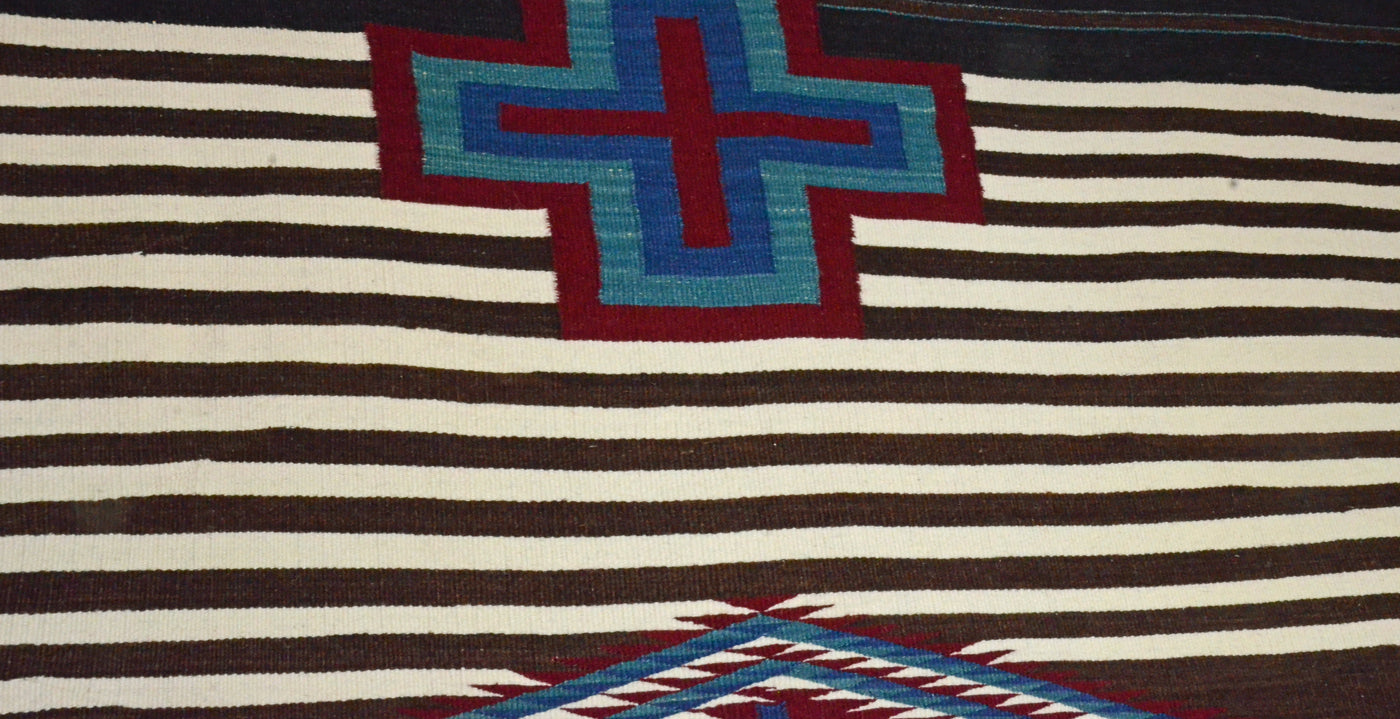 3rd Phase Navajo Chief Blanket : Louise Neswood : Churro 326 : 51" x 70"