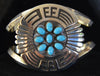 Native American Jewelry : Sterling Silver with Turquoise Bracelet : Navajo : Roscoe Scott : NAJ-65