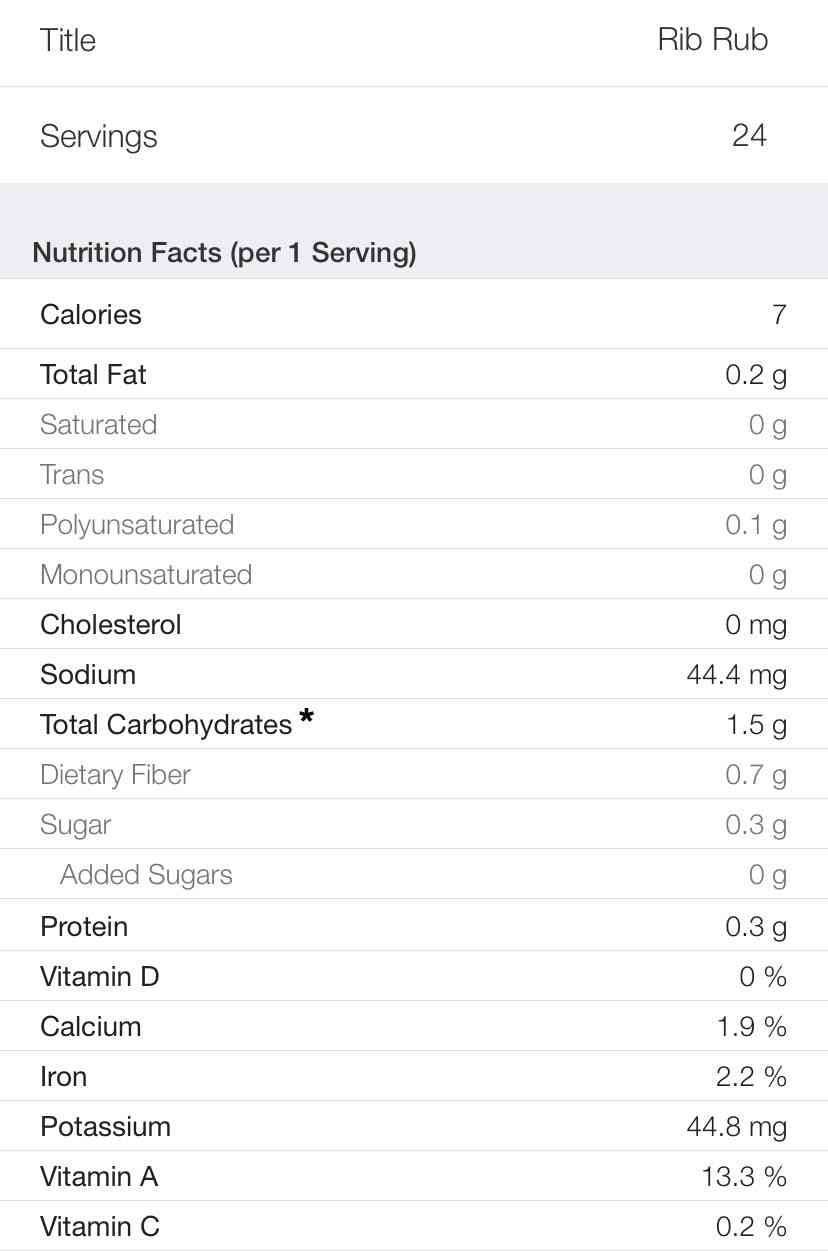 Nutritional info