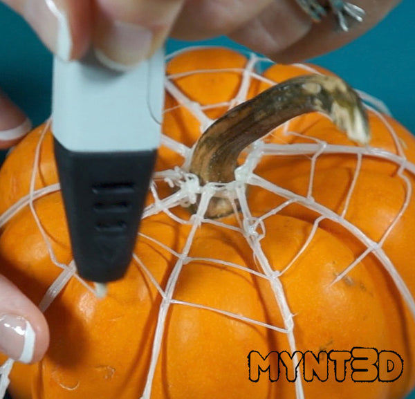 No carve pumpkin decorating idea to make with a 3D printing pen: Be safe from cuts and lacerations from jack-o-lantern carving