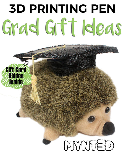 Graduation gift ideas | Mony holders and decorations for grads made with a 3D printing pen get the free printable templates from MYNT3D | Grammar school middle school high school college appropriate