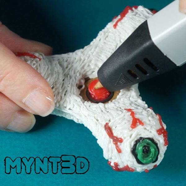 Create your own fidget spinners with the MYNT3D printing pen | lean how to fill in the bearing to form the finger pads that make it much easier to spin