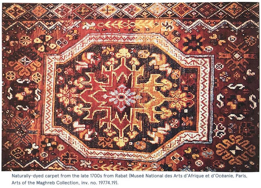 Naturally-dyed carpet from the late 1700s