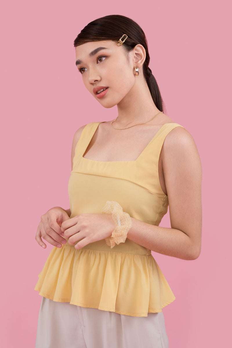 ruffle yellow top