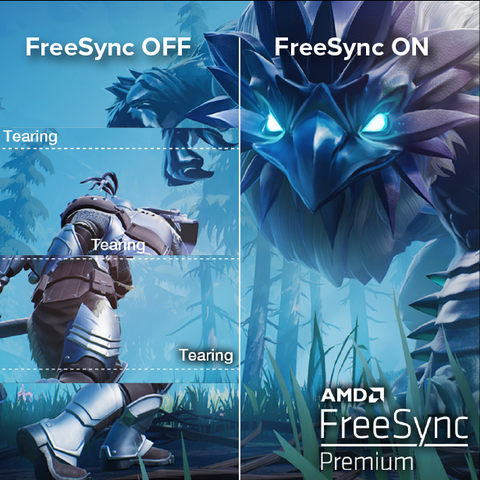 Comparison with FreeSync on and FreeSync off