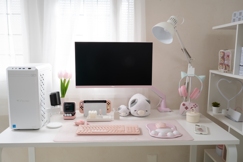 PX248 Wave Pink aesthetic monitor setup