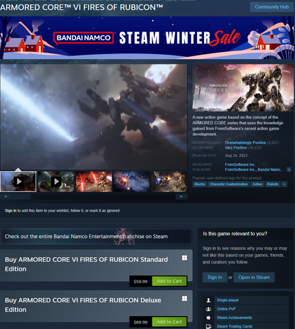 Armored Core VI: Fires of Rubicon Steam Winter Sale