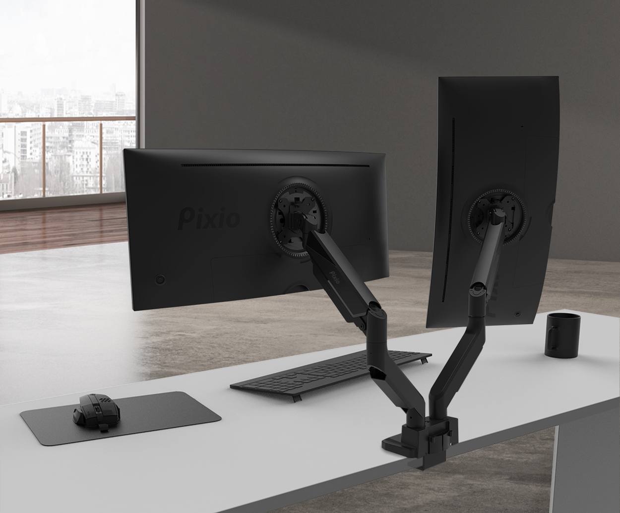 CF Series Single & Dual Adjustable Monitor Arm Mount