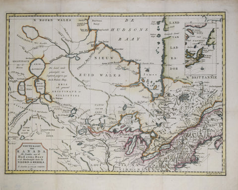 Wrok gips Vul in Isaak Tirion (1705-1765), Nieuwe Kaart van Kanada, de Landen aan de Hu –  Arader Galleries