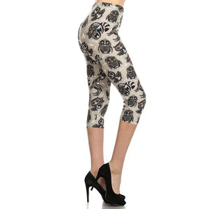 Animal Skeleton Print Leggins- Capri - re-find Store