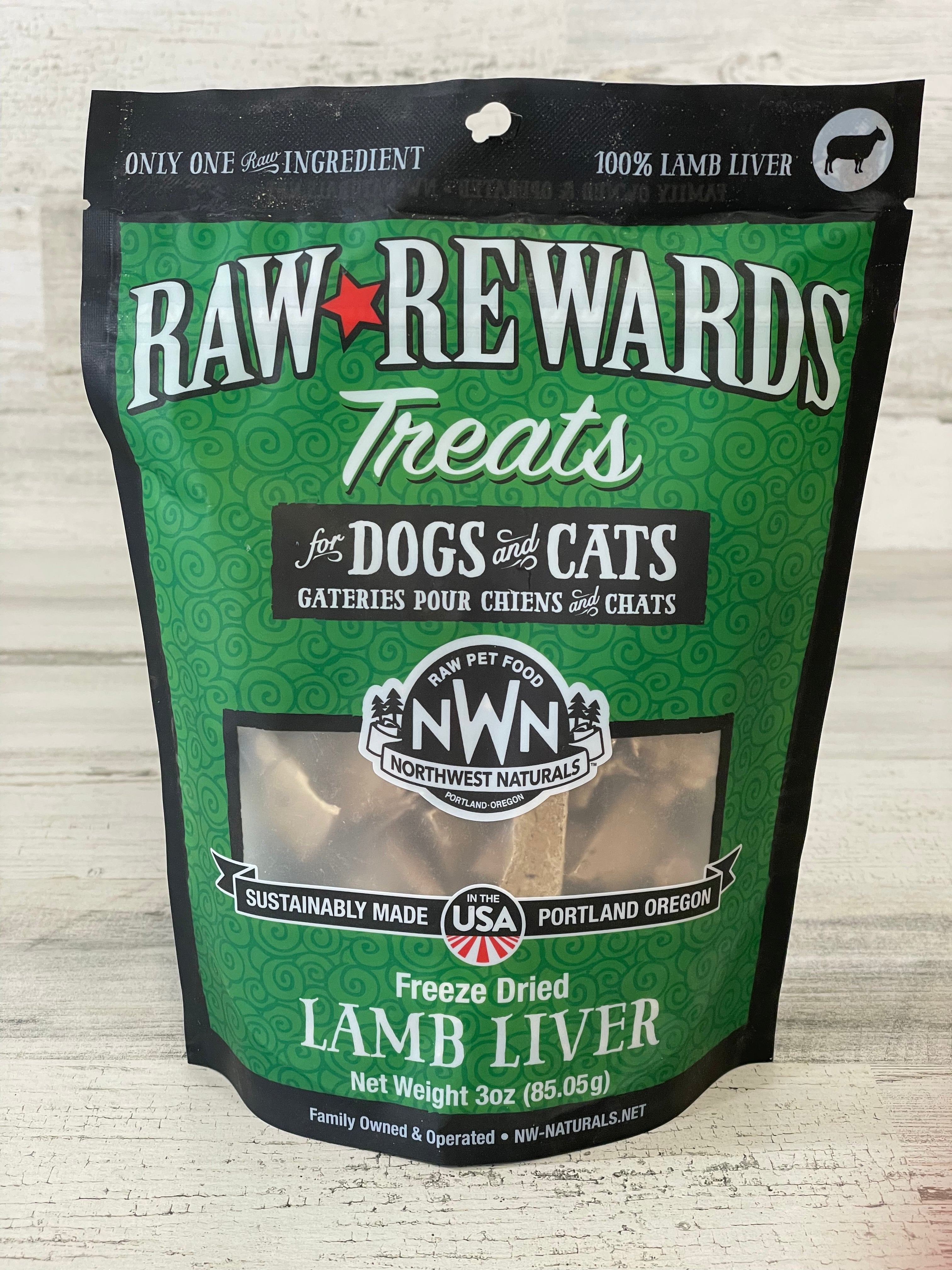 Northwest Naturals Raw Rewards Freeze-Dried Lamb Liver 3oz