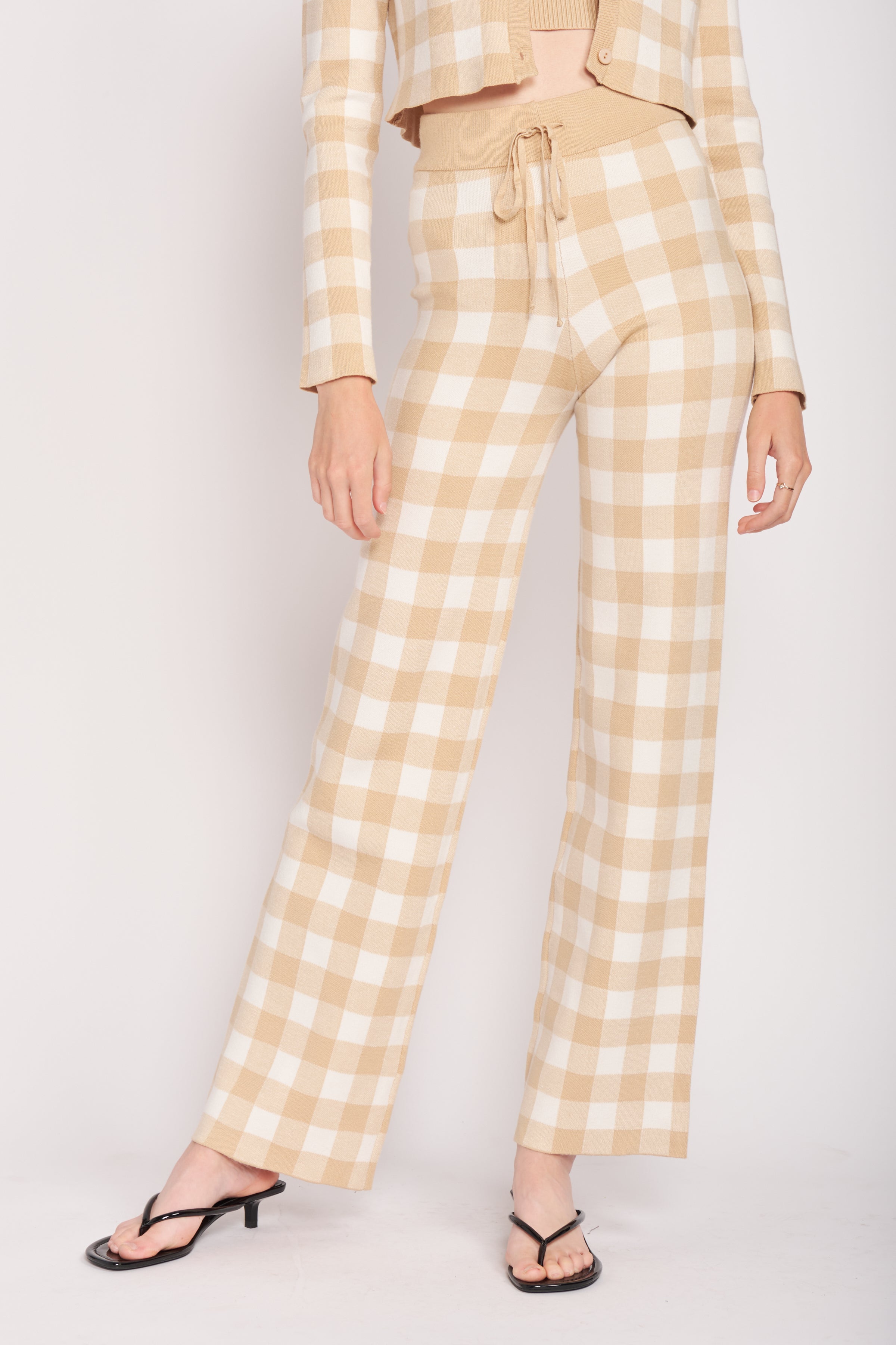 Christina Knitted Checkered Joggers