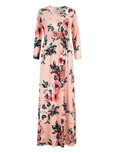 Pink Floral Long Sleeve Maxi Dress – chiclookcloset