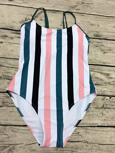 Multicolor Stripes One-piece Swimsuit – chiclookcloset