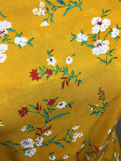 Yellow Floral Print Bow Tie Cut Out Back Spaghetti Strap Mini Dress ...