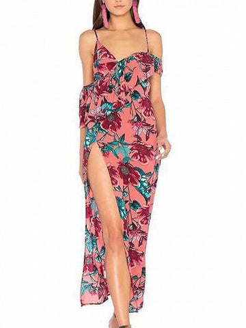 Burgundy Floral Long Sleeve Midi Dress – chiclookcloset