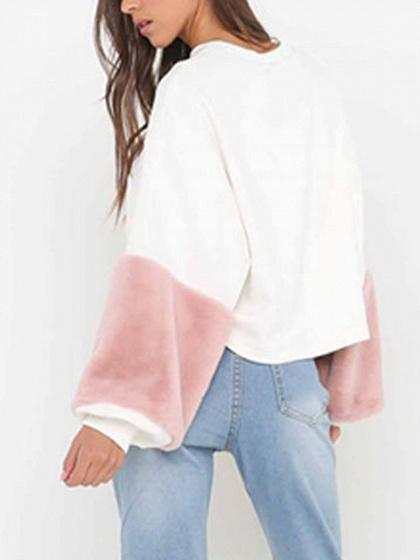 sweatshirt with fur sleeves