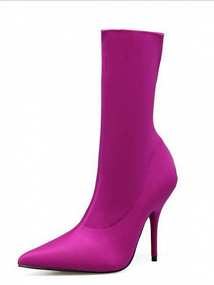 Hot Pink Stretch Heeled Ankle Boots – chiclookcloset