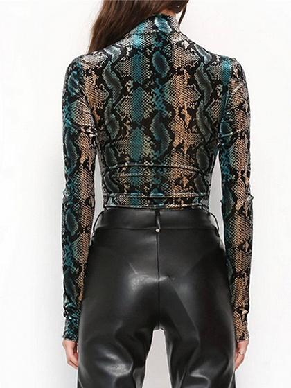 green snakeskin bodysuit