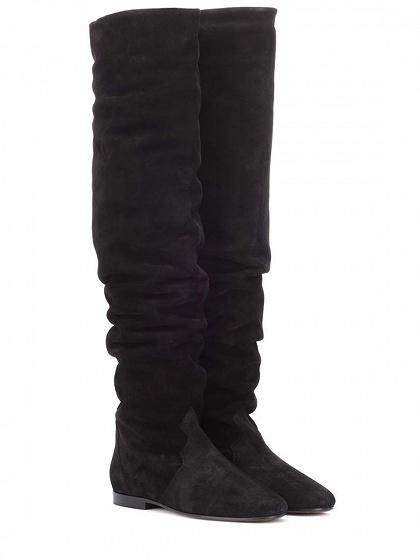 flat pointed over the knee boots