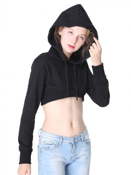 long sleeve cropped hoodie