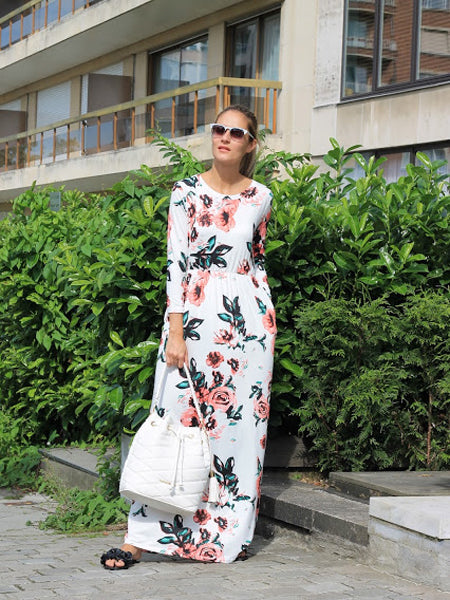 Online white floral maxi dress long sleeve the new cinderella