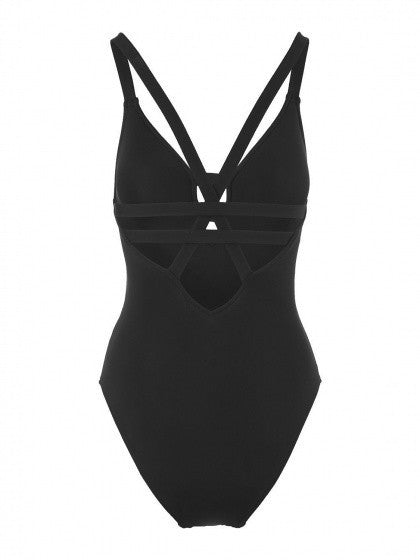 Black Plunge Cut Out Padded One-piece Swimsuit – chiclookcloset