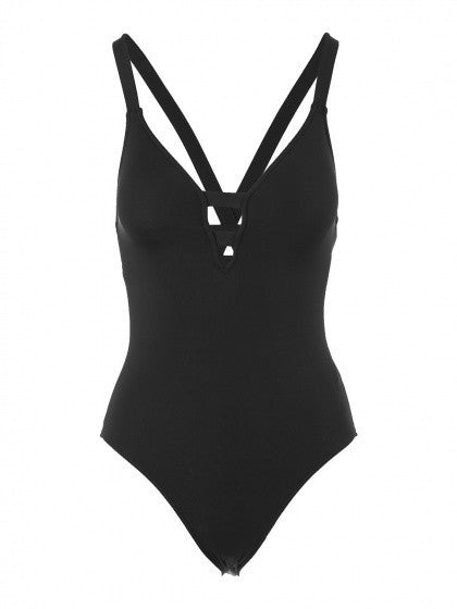 Black Plunge Cut Out Padded One-piece Swimsuit – chiclookcloset