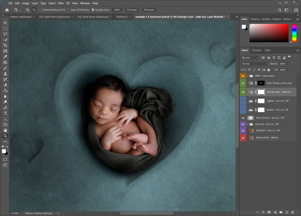 Impressions Heart - Digital Background for Newborn Photographers | PSD  Multi Layer – LSP Actions by Lemon Sky