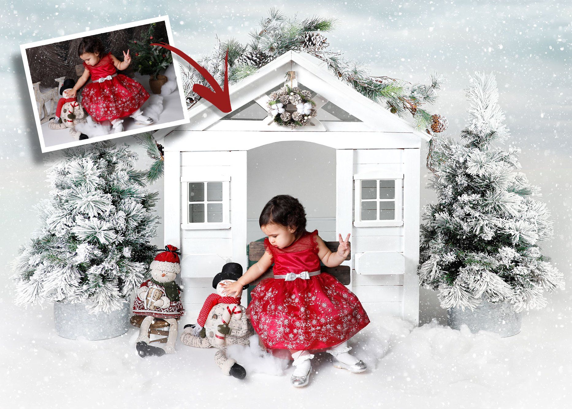 North Pole Cottage | Multi-Layer Photoshop File | Family, child, baby, pet  christmas digital | Christmas House – LSP Actions by Lemon Sky