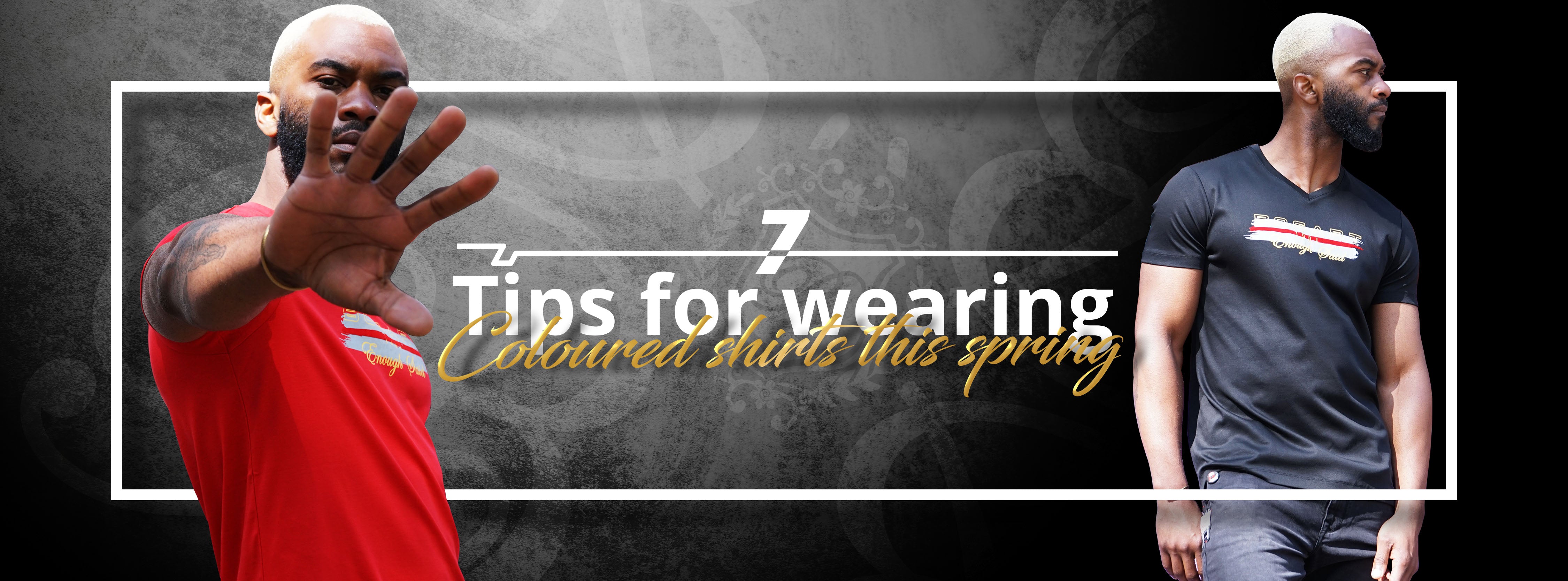 7 Tips for wearing coloured shirts this spring banner image