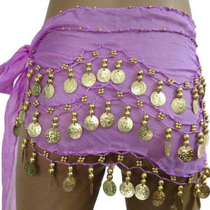 Light Purple Bellydance Gold Coin Belt