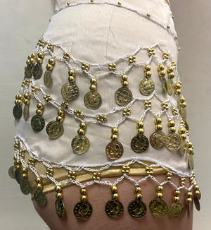 Light Pink Bellydance Gold Coin Belt