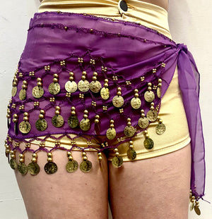 Aqua Blue Bellydance Gold Coin Belt