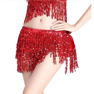 Red Sequin Wrap Around Skirt