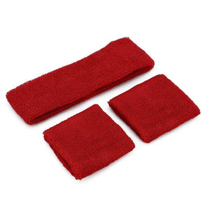 80's Red Sweatband Set