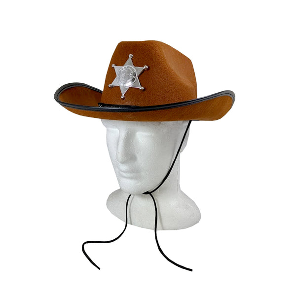 Brown Sheriff Hat With Silver Badge