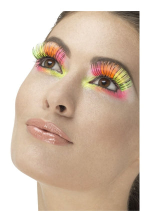 80s Multi-Coloured Party Eyelashes