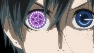 Party Lens #28 Black and Purple Pentagram Contact Lenses