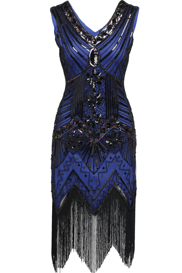 Blue Sequined 1920's Gatsby Dress